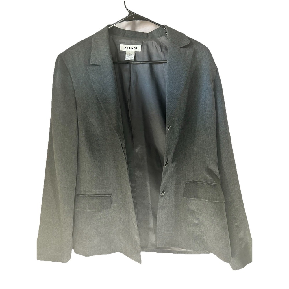 Alfani Women's Gray Blazer Jacket Size 12 Career Office 3 Button Korea